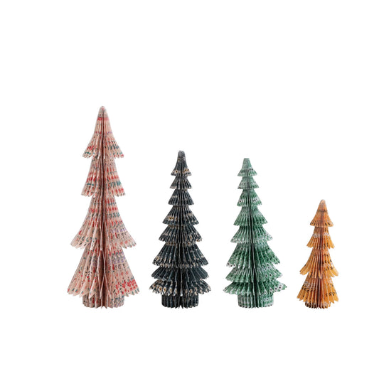 Handmade Recycled Paper Folding Honeycomb Trees