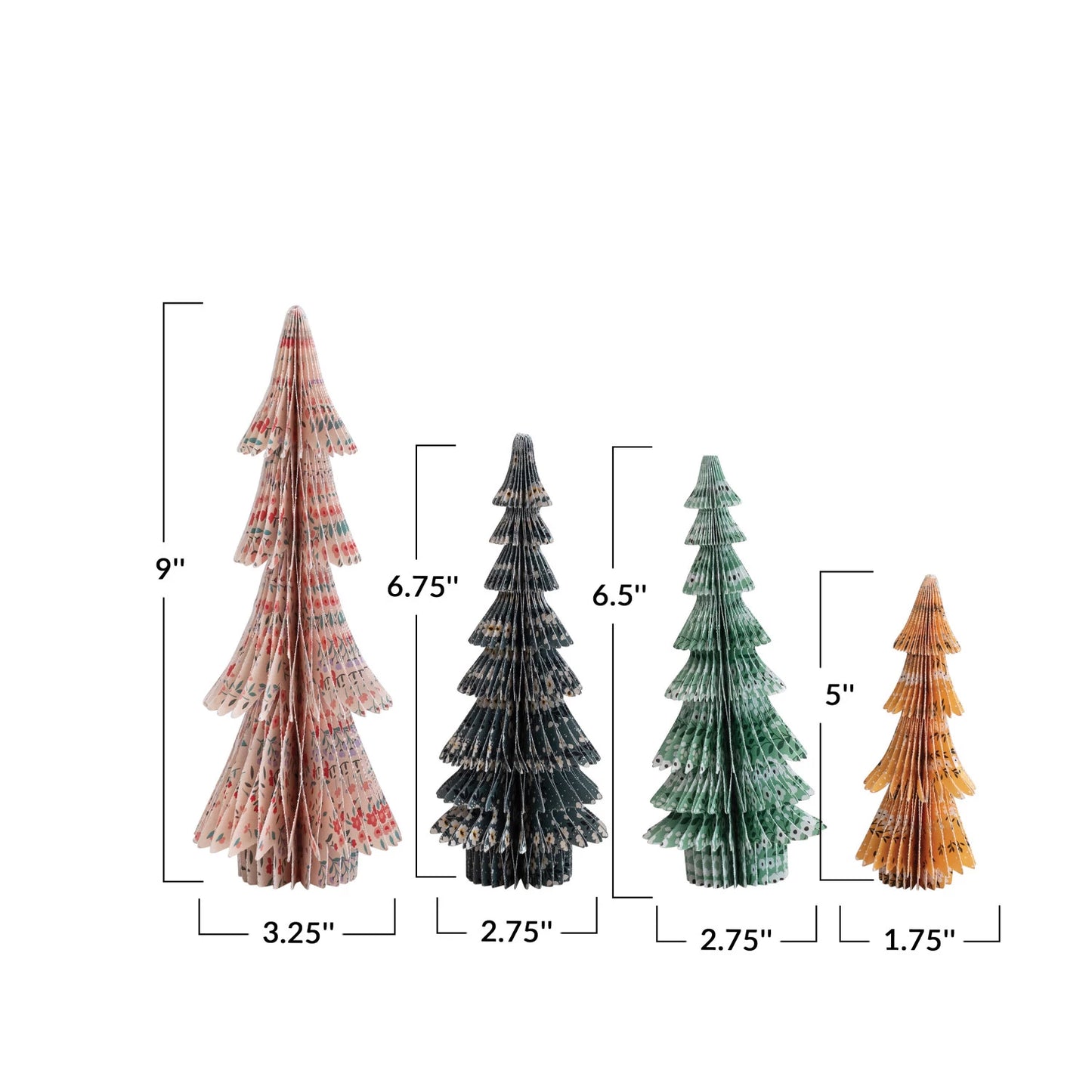Handmade Recycled Paper Folding Honeycomb Trees