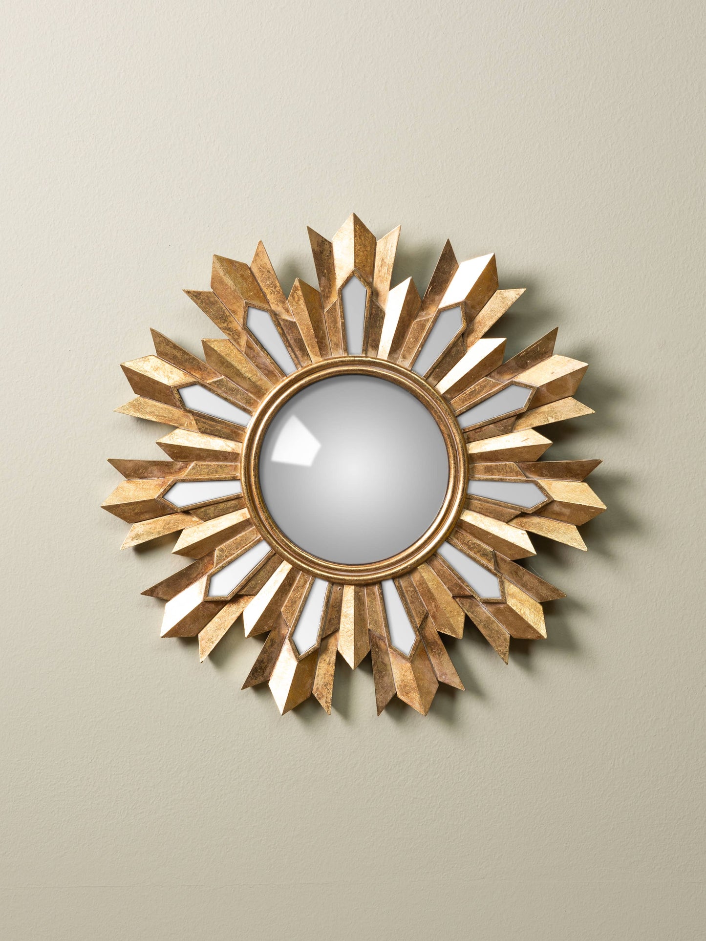 Golden flames convex mirror