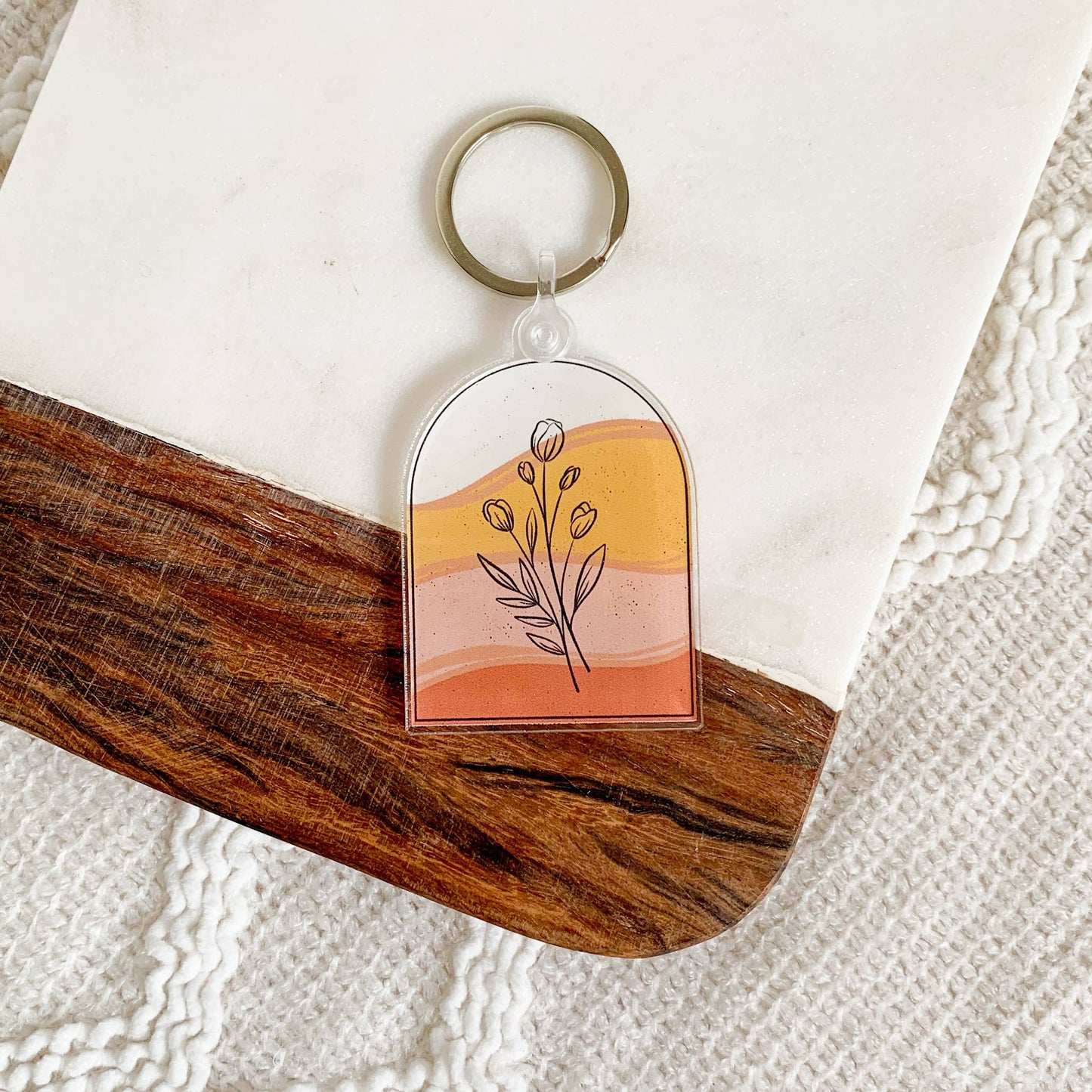 Arch + Tulips Keychain, 2.25x2.25in.