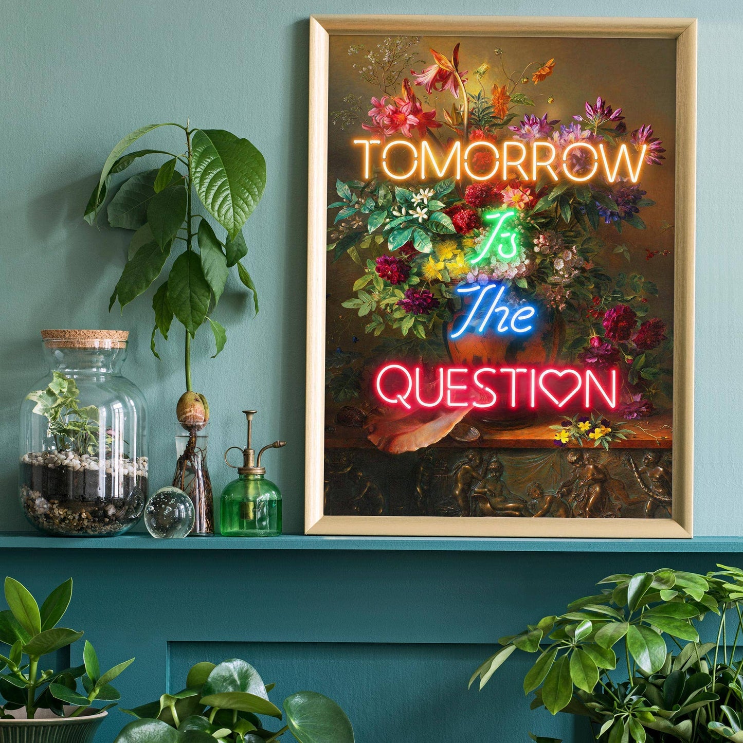 Tomorrow Is The Question Neon Quote Print