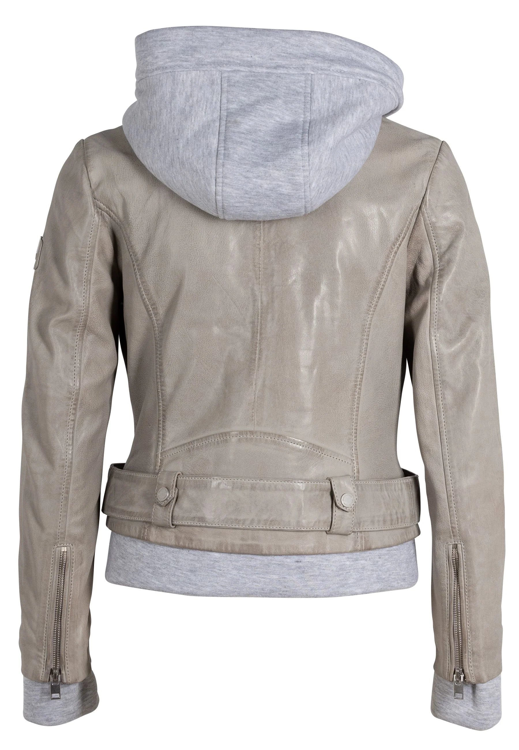 Freda Leather Jacket - Silver Grey