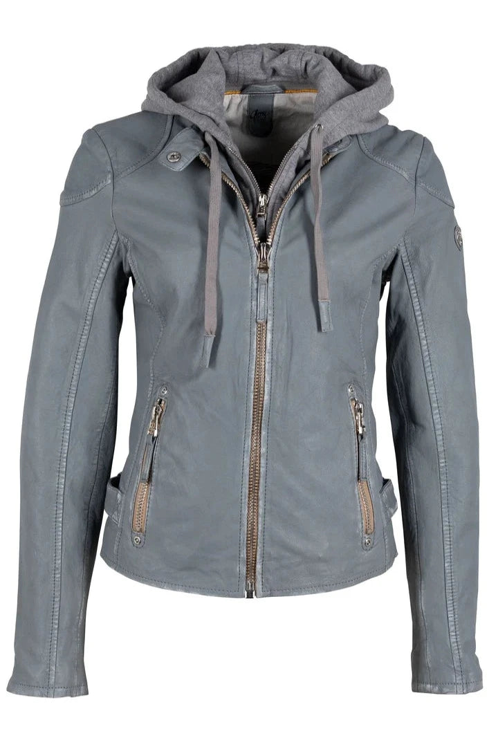 FINJA RF Hooded Leather Jacket