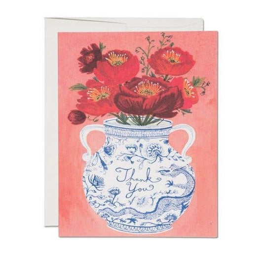Dragon Vase thank you greeting card