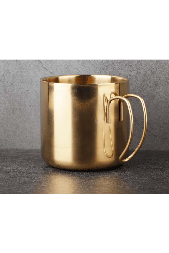 Stainless Steel Double Wall Coffee Mug - Gold