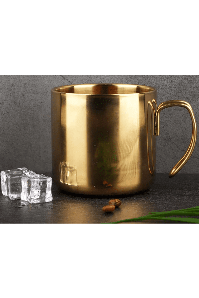 Stainless Steel Double Wall Coffee Mug - Gold