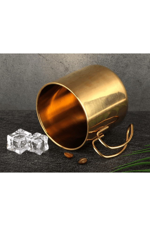 Stainless Steel Double Wall Coffee Mug - Gold