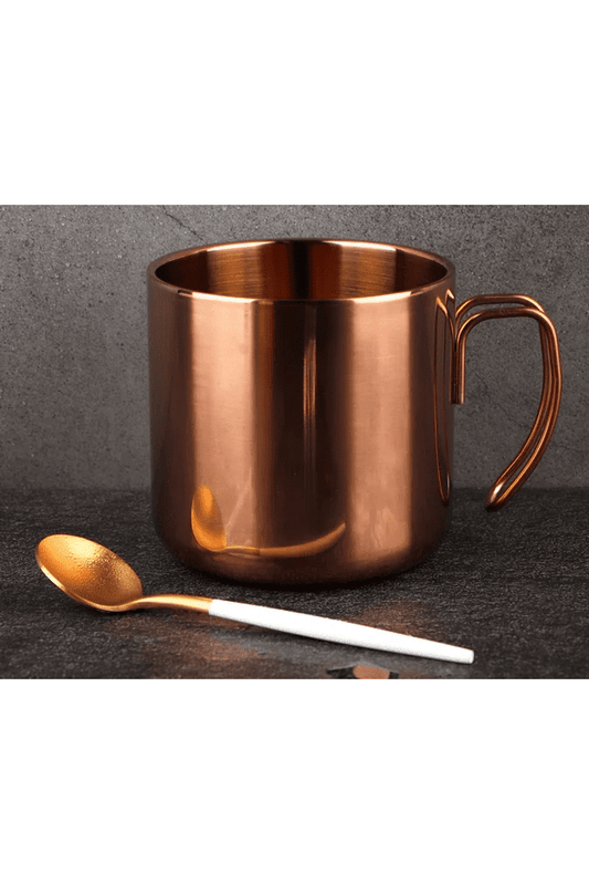 Stainless Steel Double Wall Coffe Mug - Rose Gold