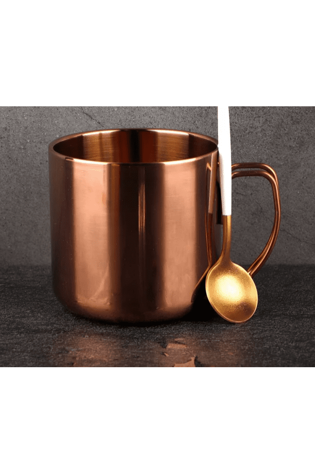 Stainless Steel Double Wall Coffe Mug - Rose Gold