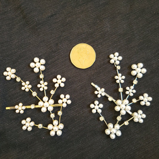 Wedding Pearl Flower Hair Clip M 06