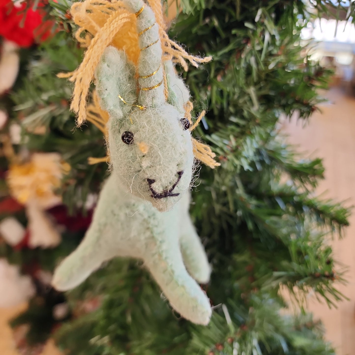 Wool Felt Unicorn Ornament
