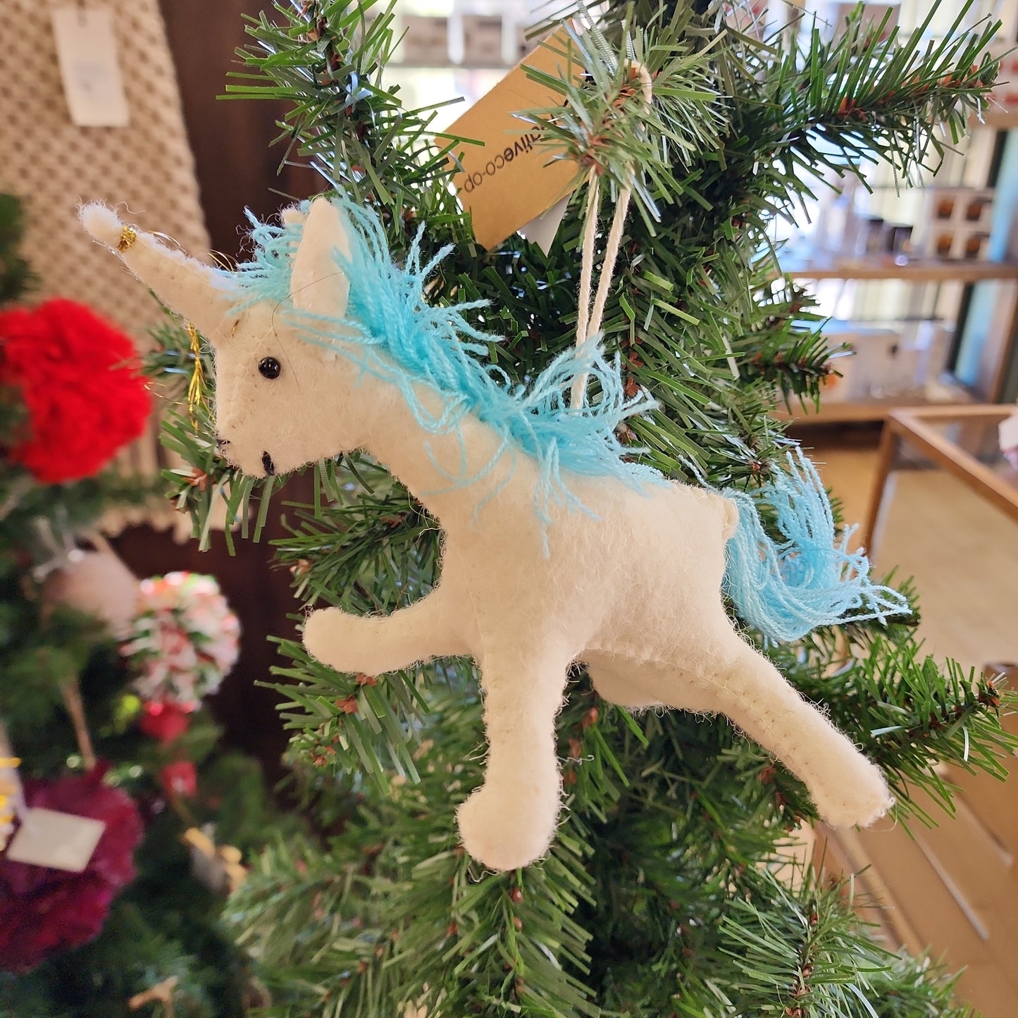 Wool Felt Unicorn Ornament