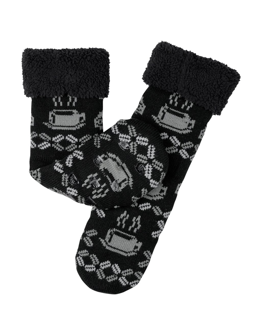 Coffee Cup Lounge Socks - Black