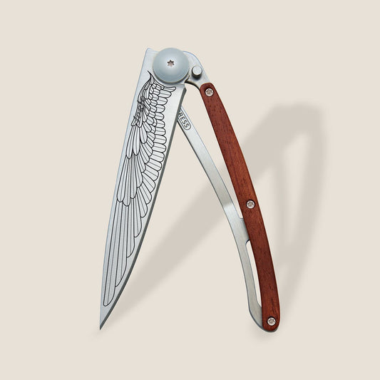 Deejo 37G Coral Wood / Wing Pocket Knife