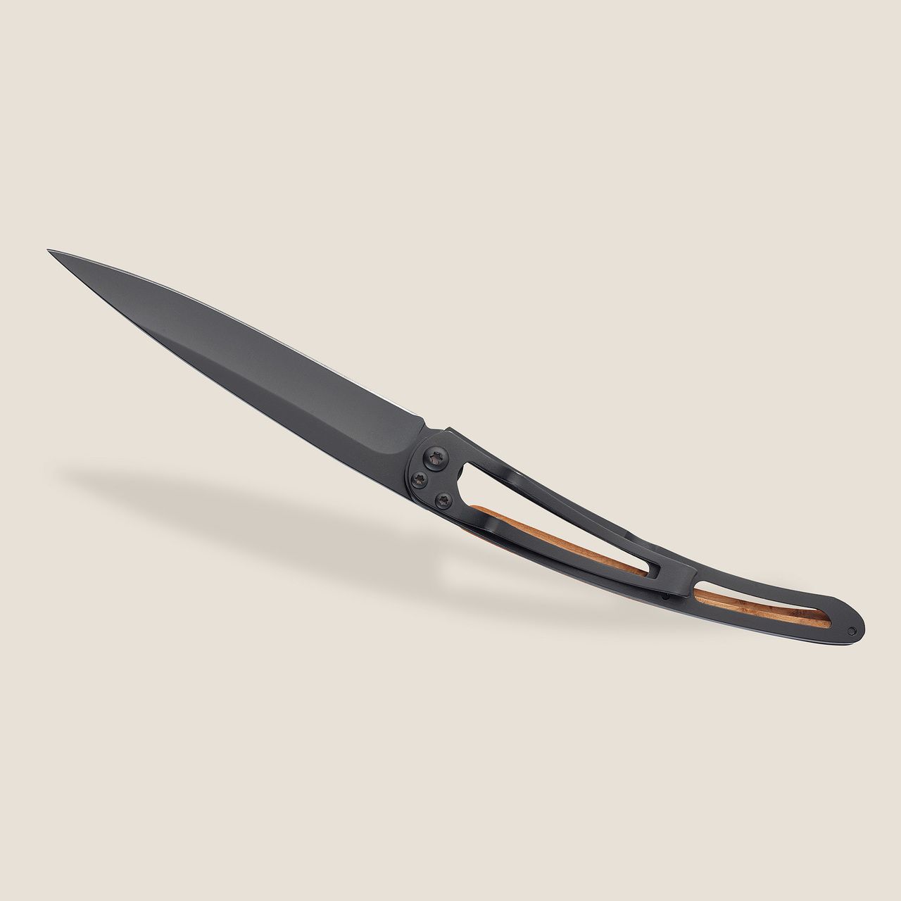 Deejo 37G Juniper Wood / Wave Pocket Knife