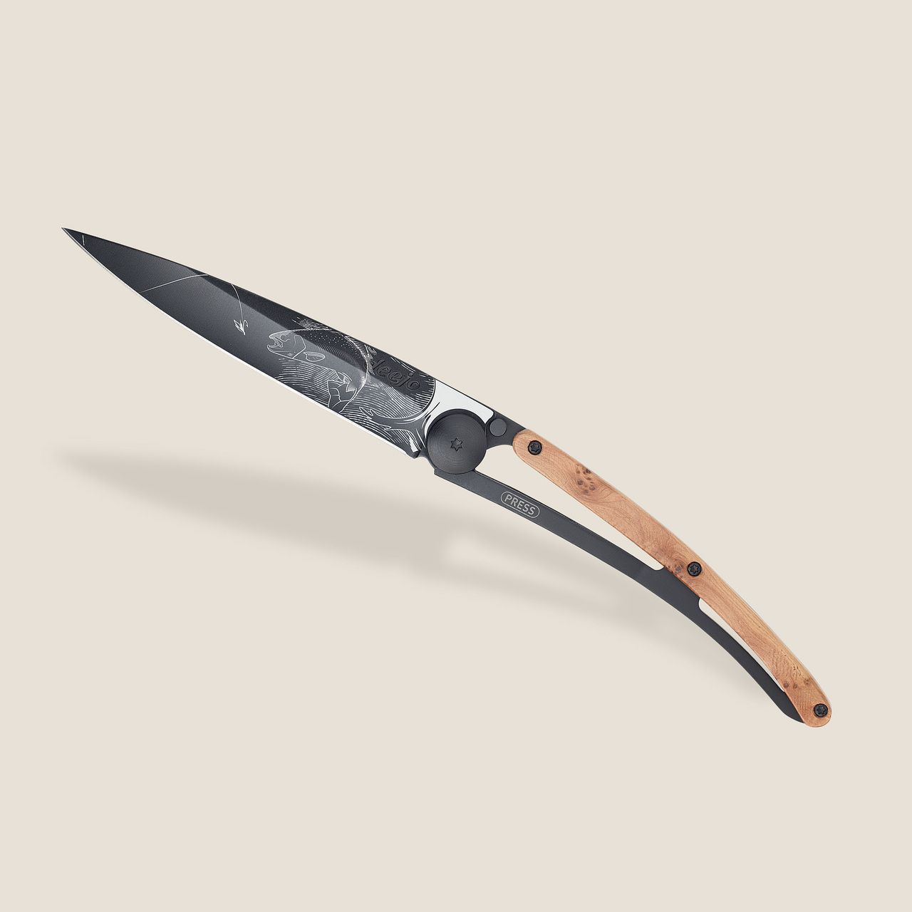 Deejo 37G Juniper Wood / Trout Pocket Knife