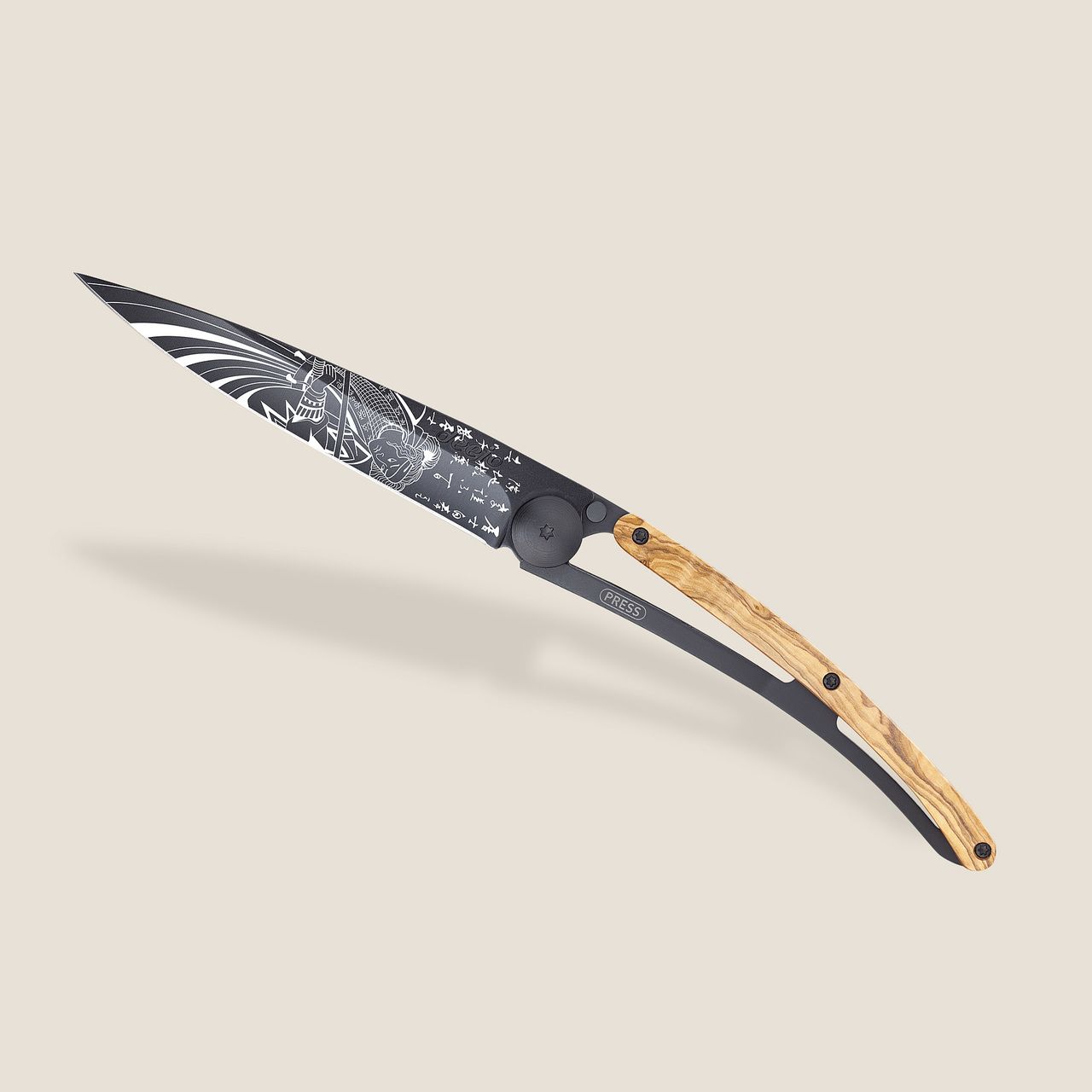 Deejo 37G Olive Wood / Samurai Pocket Knife