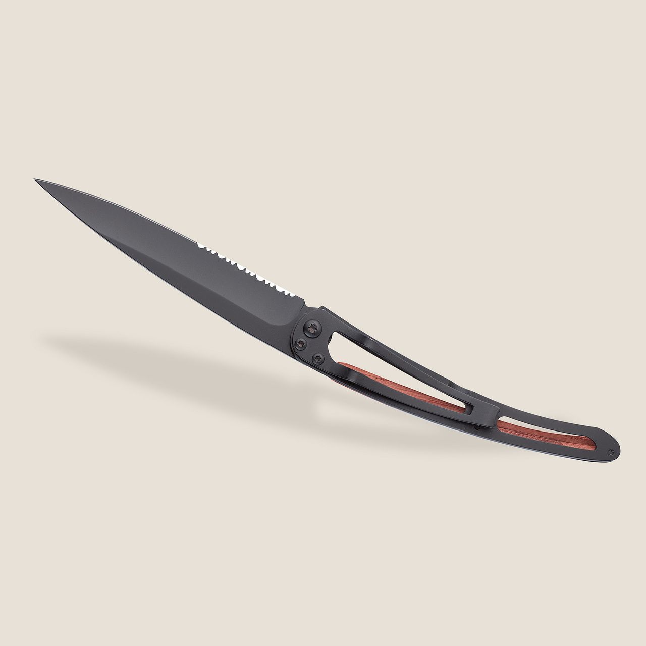 Deejo Serrated 37G Coral Wood / Terra Incognita Pocket Knife