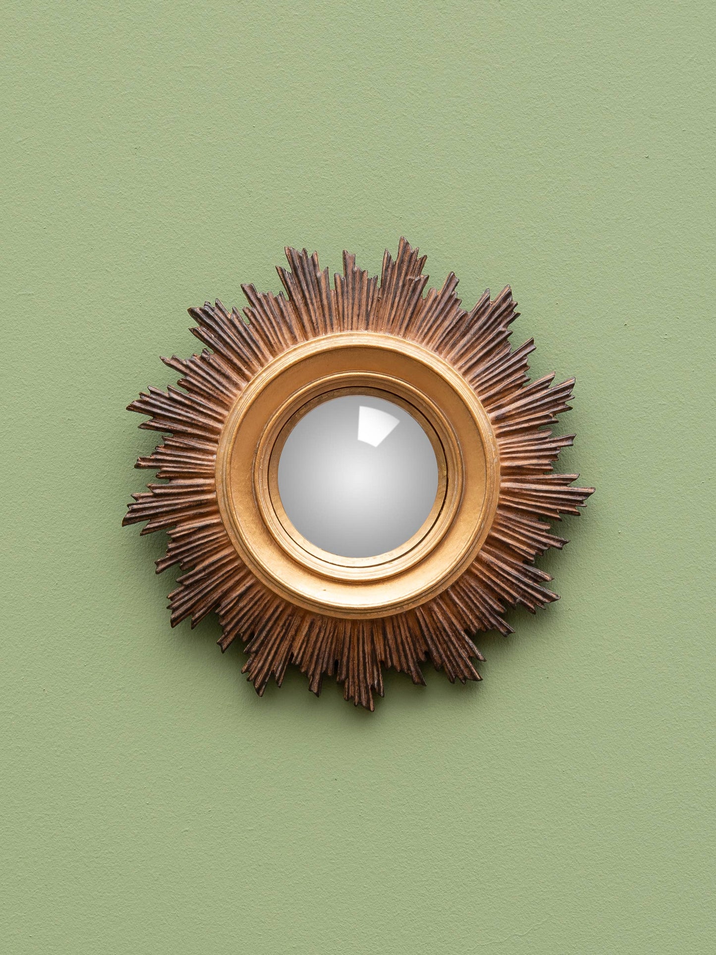 Small ex voto sun gold convex mirror