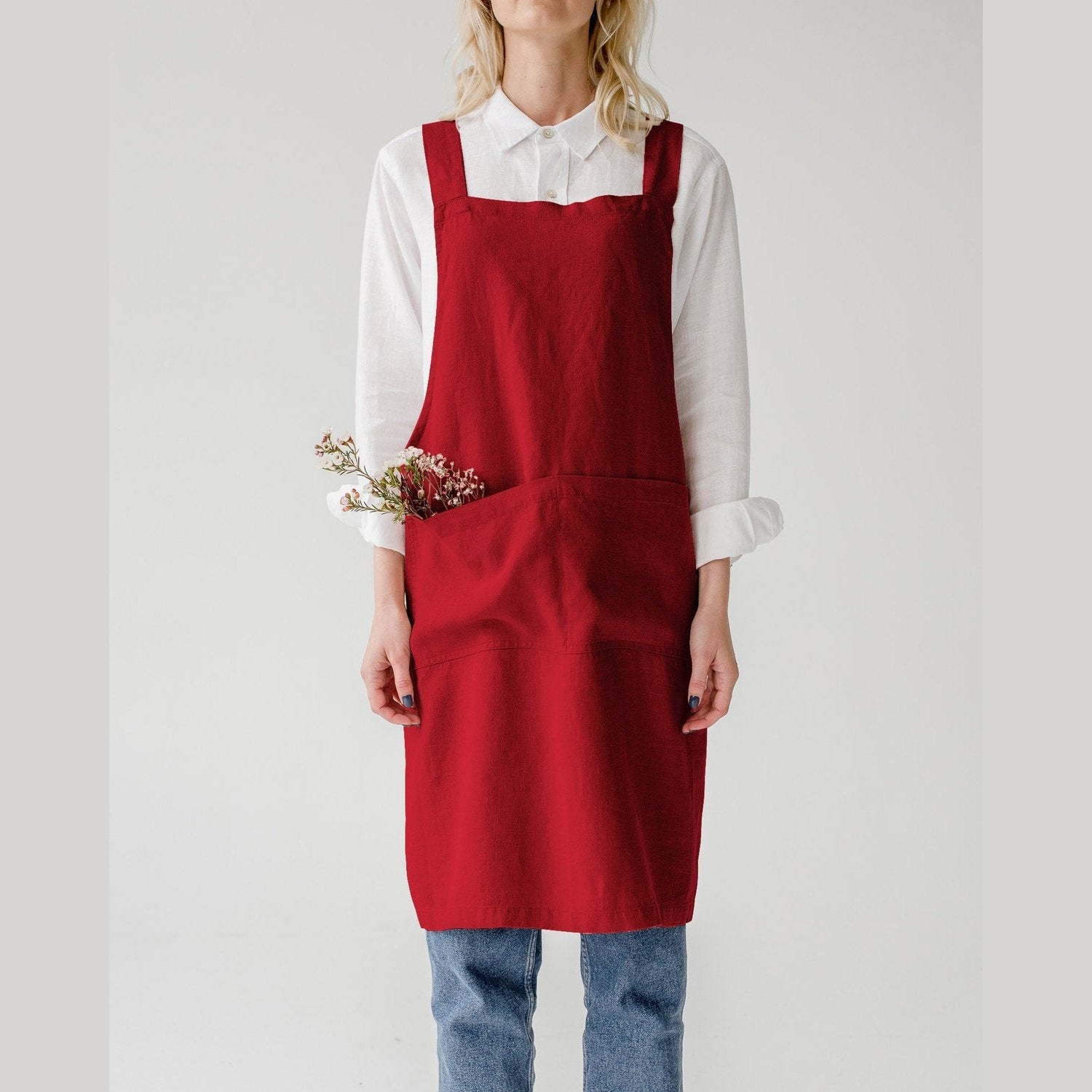 Crossback Apron - Red Pear