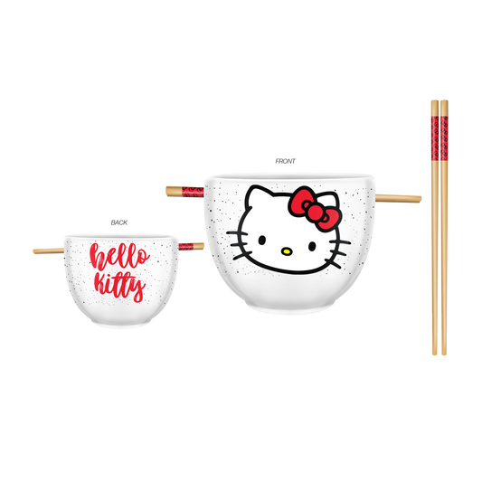 Hello Kitty Red Ramen Bowl with Chopsticks