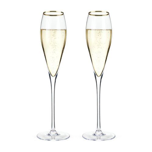 Gold Rimmed Champagne Flutes