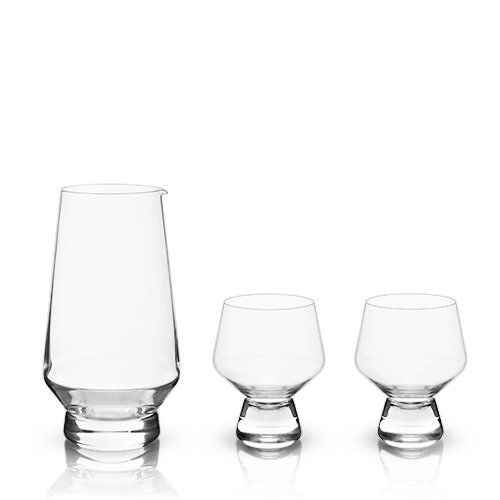 3-Piece Footed Crystal Daiginjo Sake Set