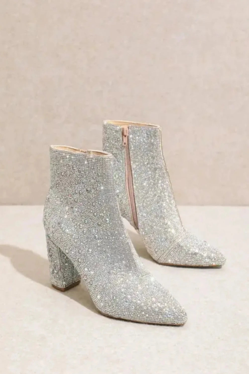 Christine Crystal Boots Silver