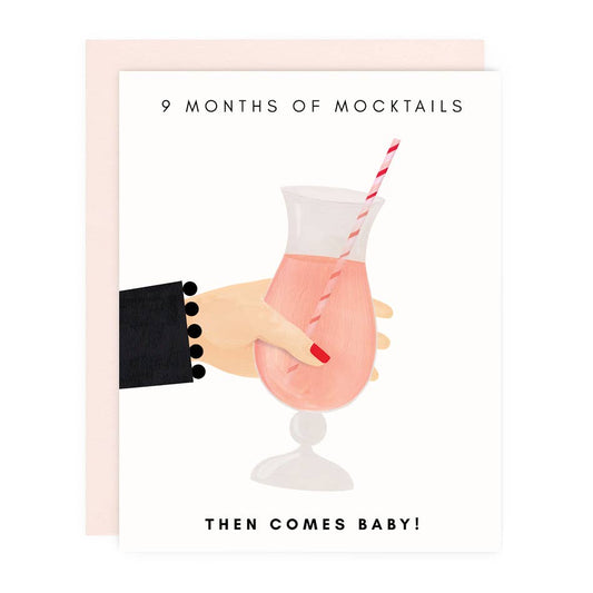 Mocktails Then Baby Greeting Card lightning