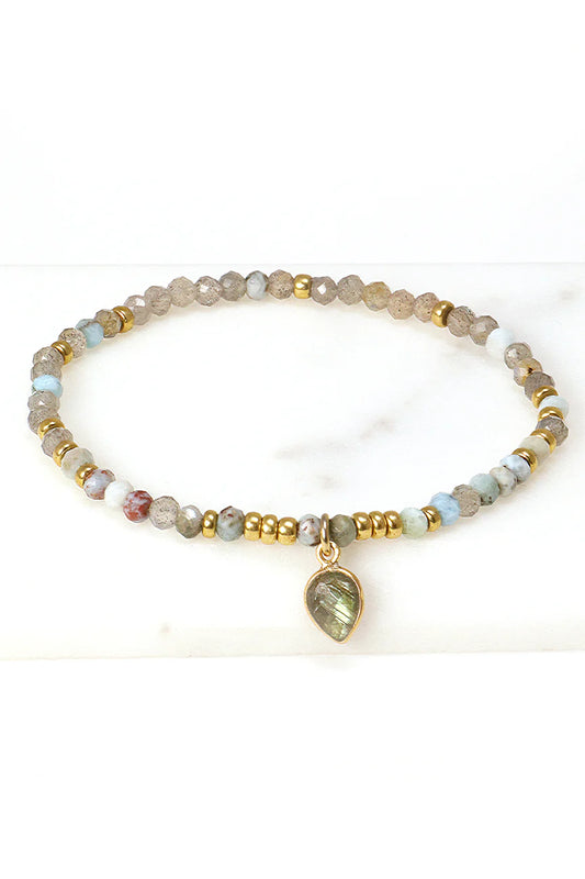 Larimar and Labradorite Charm Bracelet