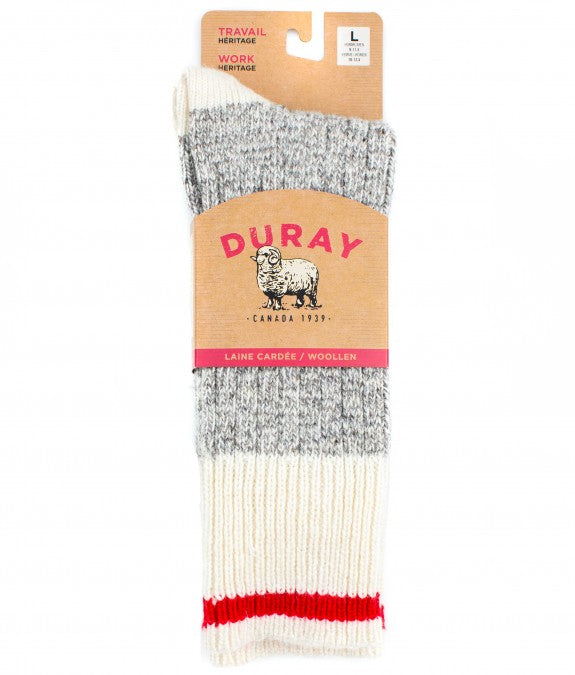 Duray Classic Wool Sock - Grey Red