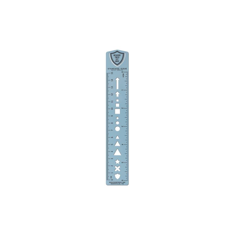 Standard Issue Bullet Template Ruler Blue