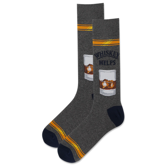 HOTSOX Men's "Whiskey Helps" Crew Socks