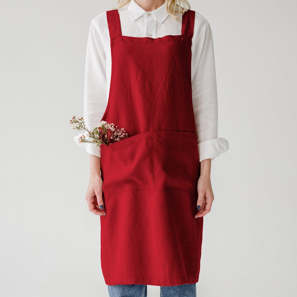 Crossback Apron - Red Pear