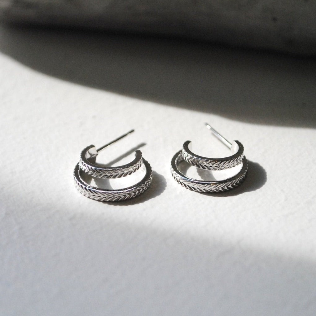 Double Hoop with Braided Texture