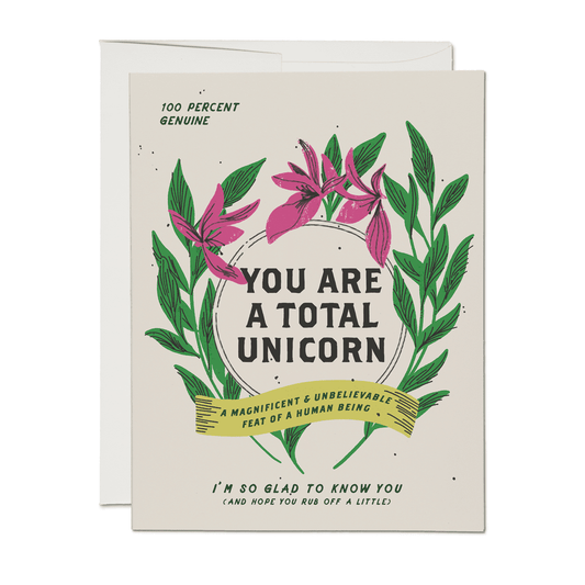 Total Unicorn friendship greeting card