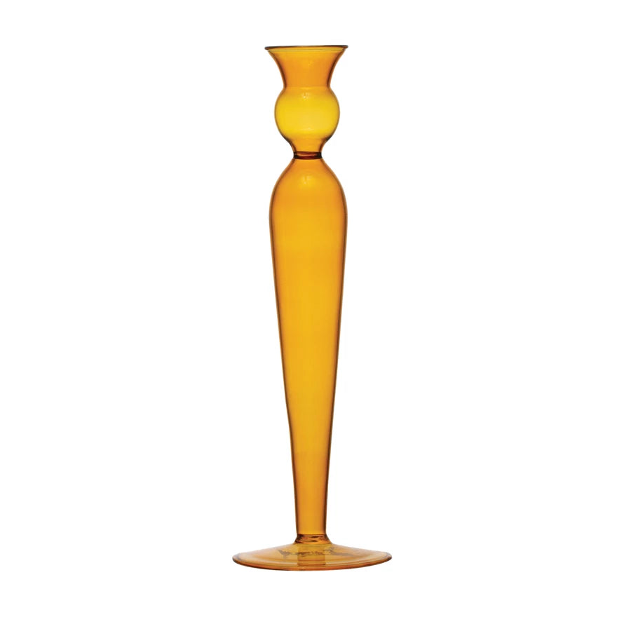 Amber Glass Taper Holder