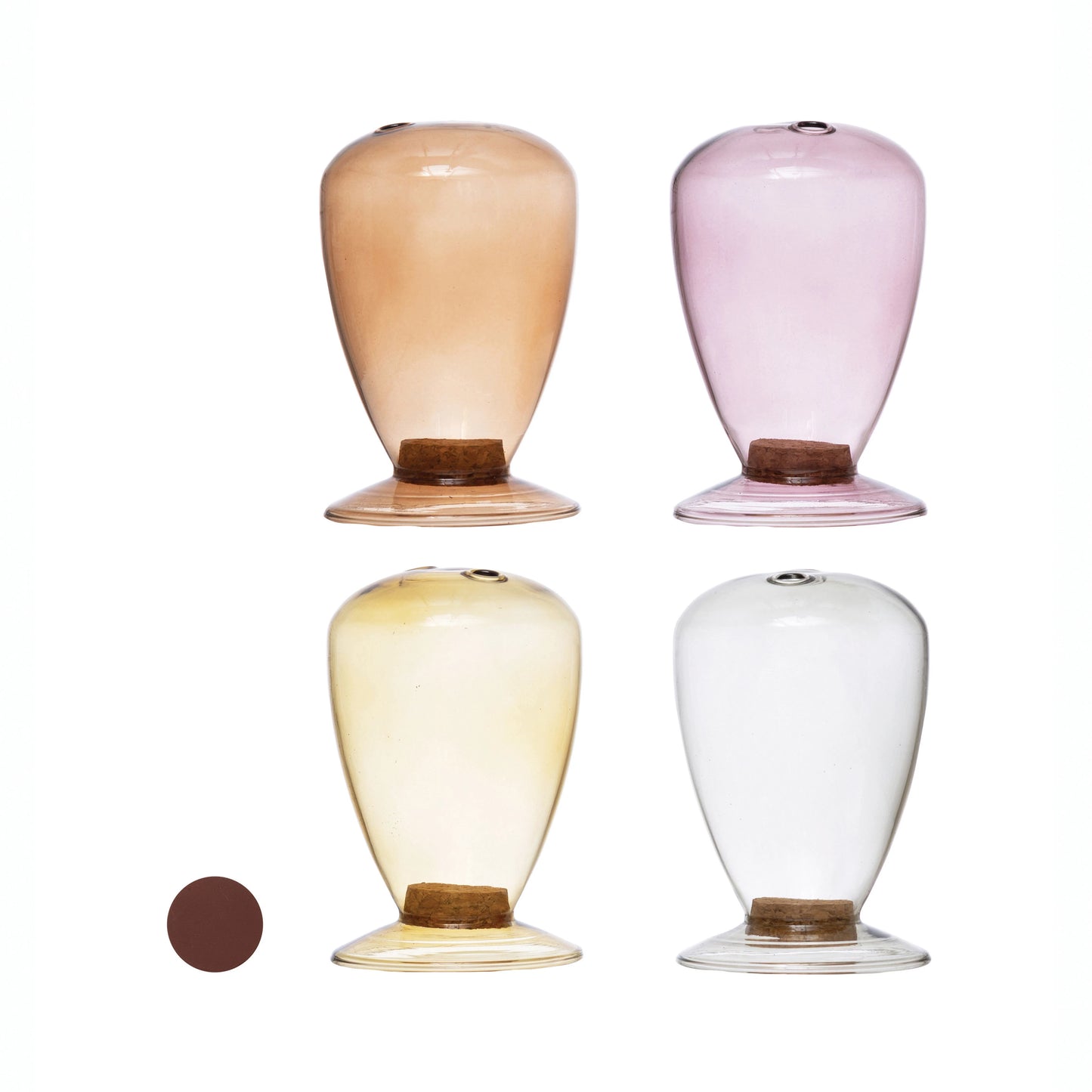 Glass Match Holder with Matches, 4 Colors