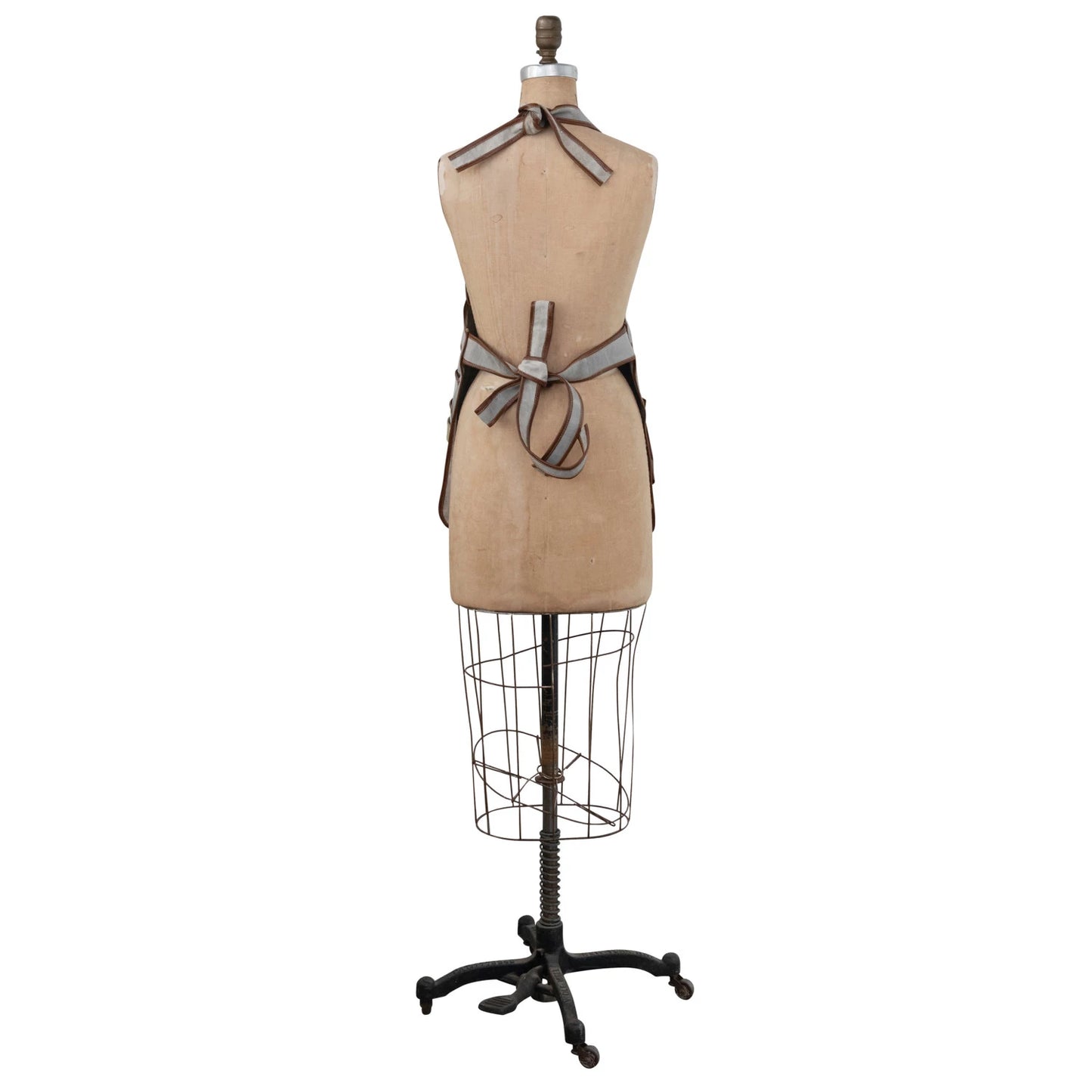 Recycled Canvas Apron with Leather Trim & 6 Pockets