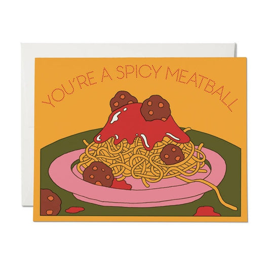 Spicy Meatball friendship greeting card