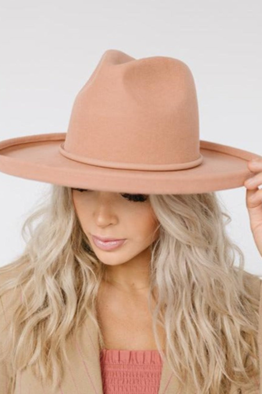 The Cara Loren Pencil Brim Hat - Dusty Pink