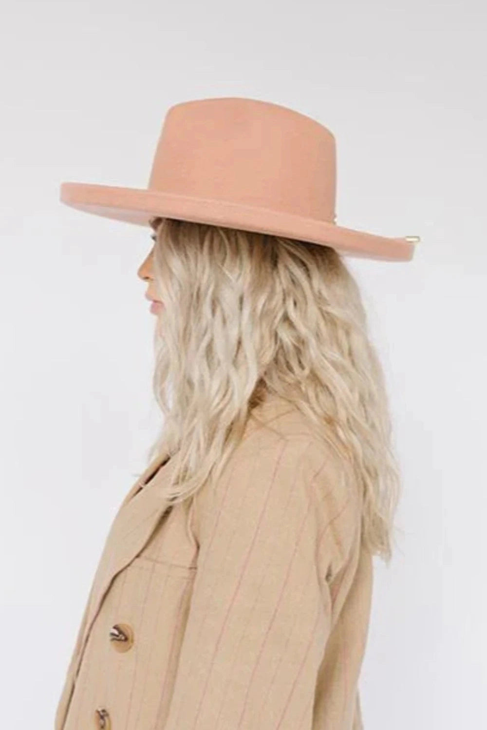 The Cara Loren Pencil Brim Hat - Dusty Pink