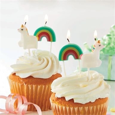 Unicorn & Rainbow Candles Set of 4