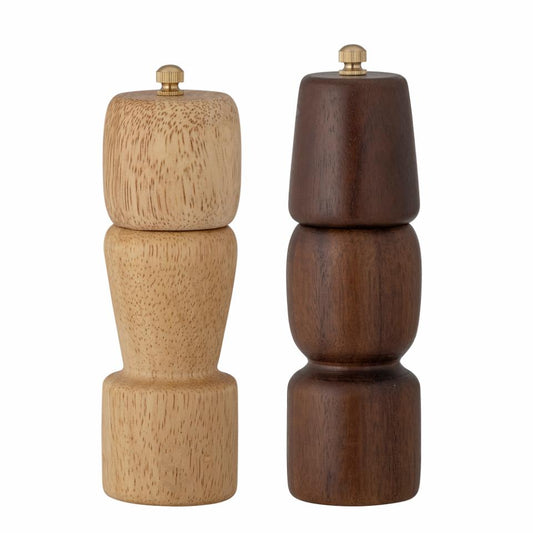 Acacia & Rubberwood Salt & Pepper Mills Set of 2