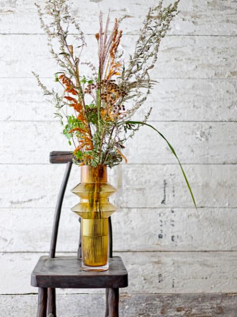 Glass Fluted Vase