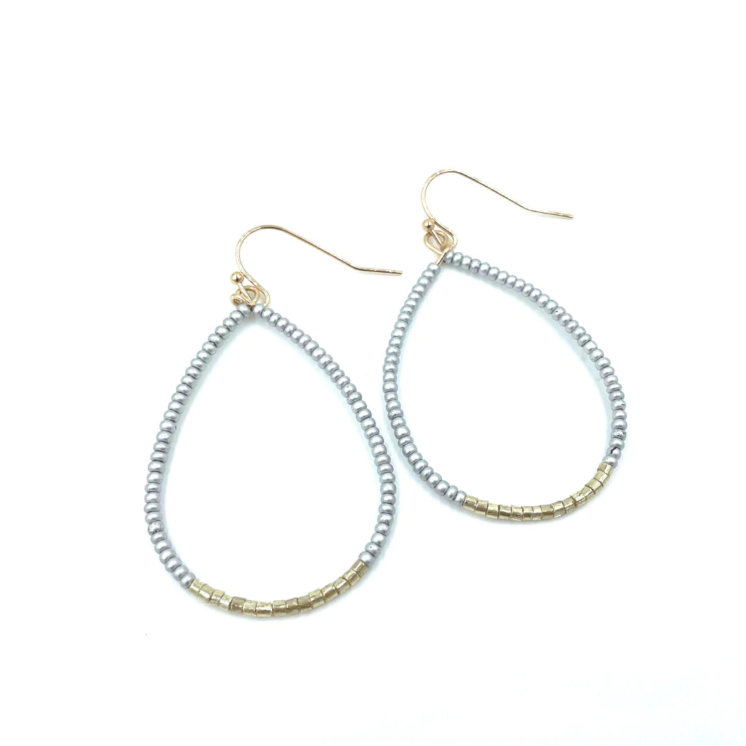 Aster earring Grey 14k gold filled