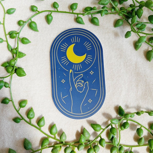 Blue Oval Astrology Hand - Sticker