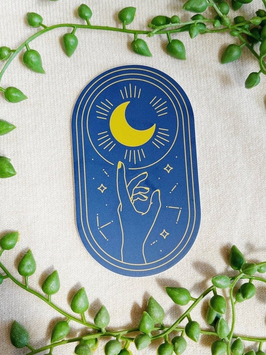 Blue Oval Astrology Hand - Sticker
