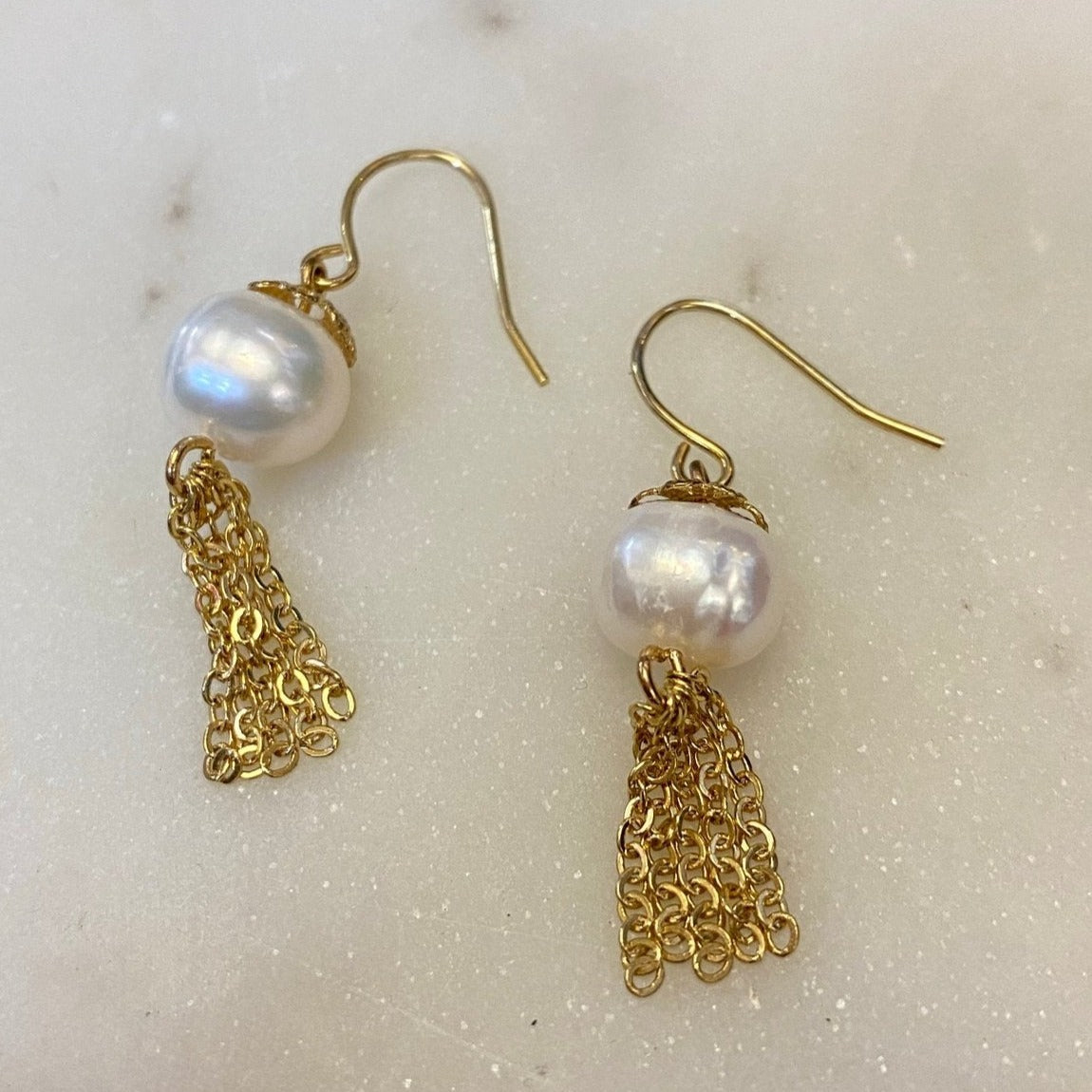 Pearl Tassle Wedding Earrings