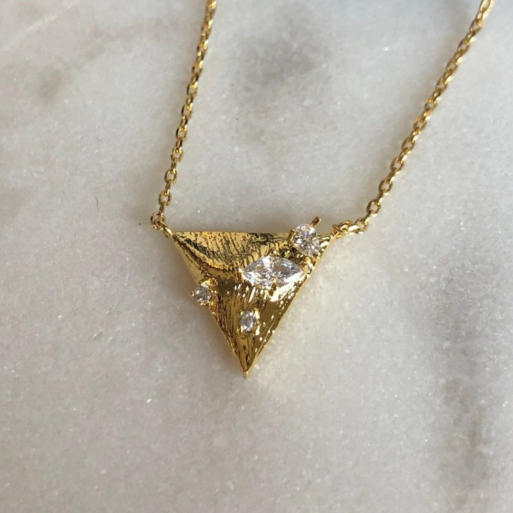 Cubic Zirconia Triangle Necklace